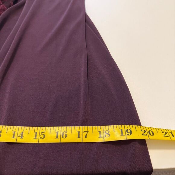BCBGMAXAZRIA Long Duster/Cardigan W/Velvet Burnout Sash in Deep Purple Sz M - Picture 9 of 13